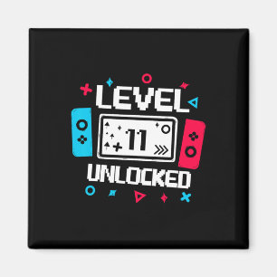 Level 11 Unlocked Gamer 11th Birthday Gift Video G Magnet