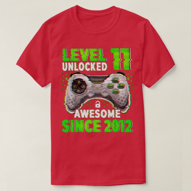Level 11 Unlocked Video Game 11 Years Old Boy 11th T-Shirt (Design Front)