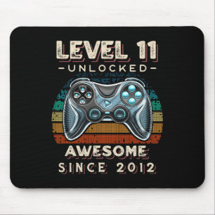 Level 11 Unlocked Video Game 11th Birthday 11 Yr O Mouse Pad