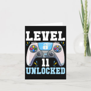 Level 11 Unlocked Video Game 11th Birthday Gamer B Card