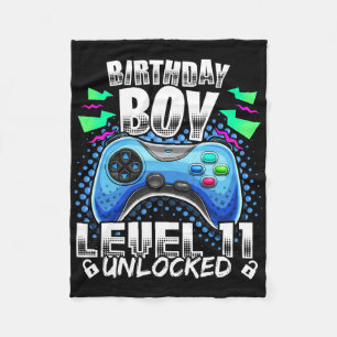 Level 11 Unlocked Video Game 11th Birthday Gamer G Fleece Blanket