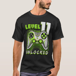 Level 11 Unlocked Video Game 11th Birthday Gamer T-Shirt