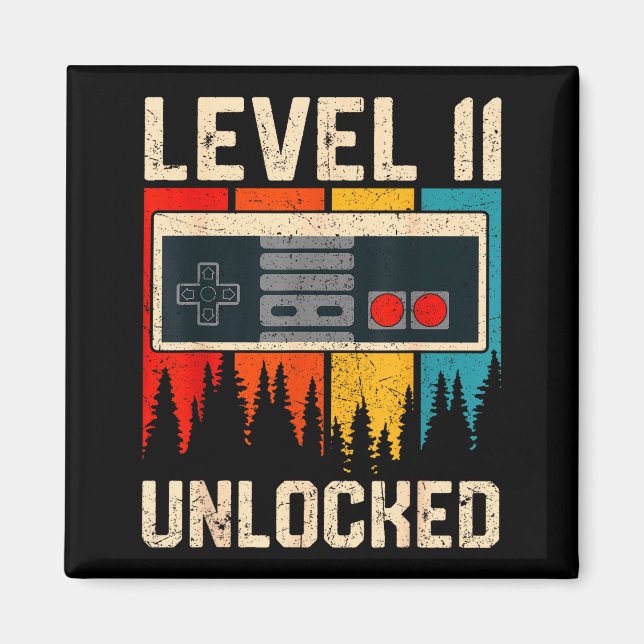 Level 11 Unlocked Video Game Controller Birthday M Magnet (Front)