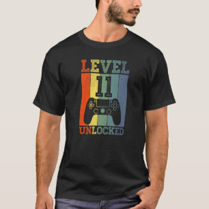 Level 11 Unlocked Video Gamer 11 Years Old 11 Birt T-Shirt