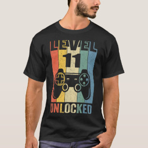 Level 11 Unlocked Video Gamer 11th Birthday T-Shirt