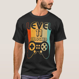 Level 11 Unlocked    Video Gamer 11th Birthday T-Shirt