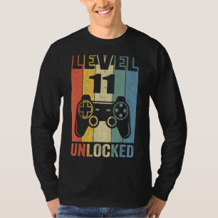 Level 11 Unlocked Video Gamer 11th Birthday T-Shirt