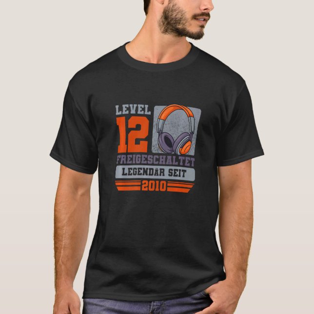 Level 12 Freigeschaltet Legendar Headset Gamer T-Shirt (Front)