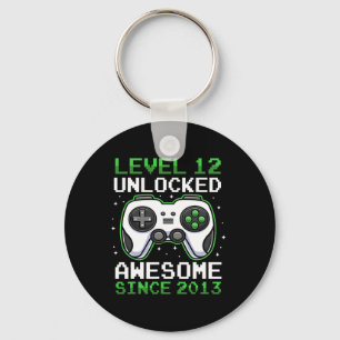 Level 12 Unlocked 12 Years Old Video Gamer Birthda Key Ring