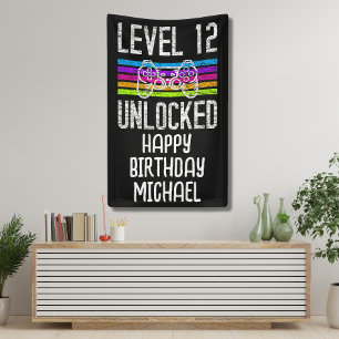 Level 12 Unlocked 12th Birthday Banner