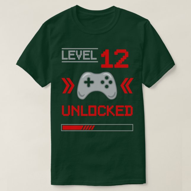 Level 12 unlocked 12th birthday shirt (Design Front)