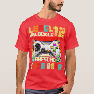 Level 12 Unlocked Awesome 2010 12th Birthday Gift T-Shirt