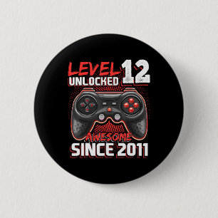 Level 12 Unlocked Awesome 2011 Video Game 12th Bir 6 Cm Round Badge