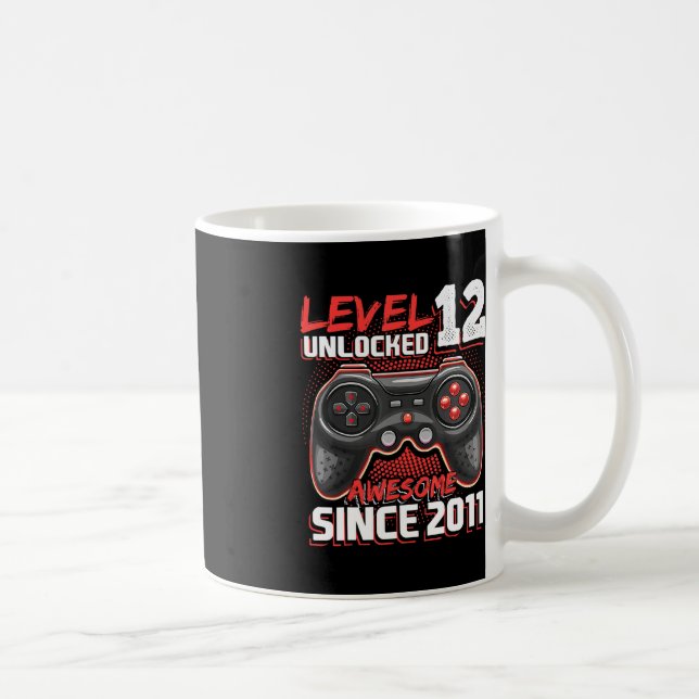 Level 12 Unlocked Awesome 2011 Video Game 12th Bir Coffee Mug (Right)
