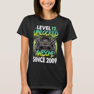 Level 12 Unlocked Awesome Since 2009 12th Birthday T-Shirt