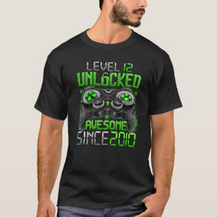 Level 12 Unlocked Awesome Since 2010 12th Birthday T-Shirt