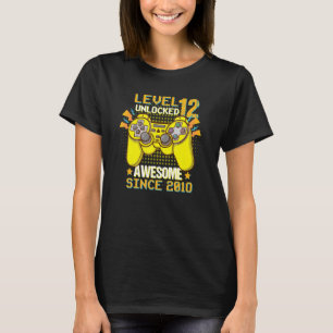 Level 12 Unlocked Awesome Since 2010 12th Birthday T-Shirt