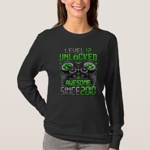 Level 12 Unlocked Awesome Since 2010 12th Birthday T-Shirt