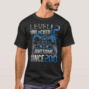 Level 12 Unlocked Awesome Since 2010 12th Birthday T-Shirt