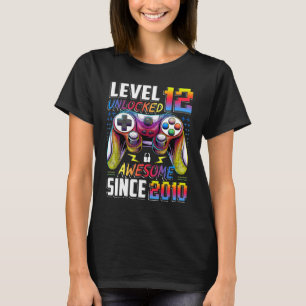 Level 12 Unlocked Awesome Since 2010 12th Birthday T-Shirt