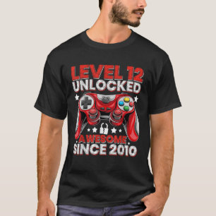 Level 12 Unlocked Awesome Since 2010 12th Birthday T-Shirt