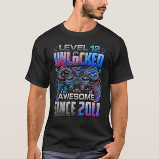 Level 12 Unlocked Awesome Since 2011 12th Birthday T-Shirt