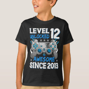 Level 12 Unlocked Awesome Since 2014 Birthday Gami T-Shirt