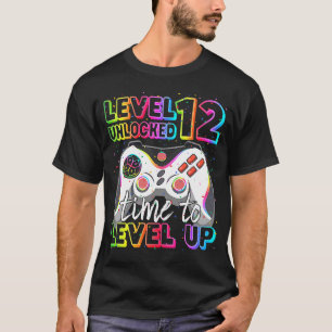 Level 12 Unlocked Birthday 12 Year Old Bday 12th B T-Shirt