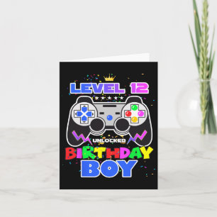 Level 12 Unlocked Birthday Boy 12th Birthday Video Card