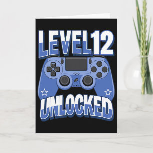 Level 12 Unlocked Funny Video Gamer 12th Birthday  Card