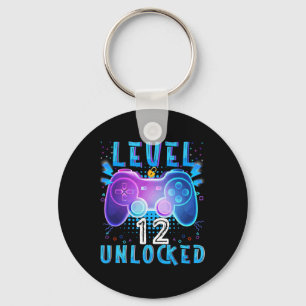 Level 12 Unlocked Video Game 12th Birthday Gamer B Key Ring