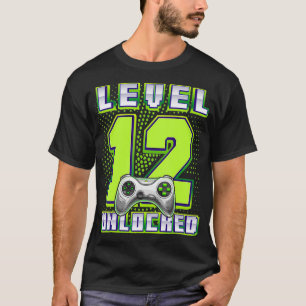 Level 12 Unlocked Video Game 12th Birthday Gamer B T-Shirt