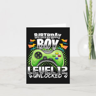 Level 12 Unlocked Video Game 12th Birthday Gamer G Card