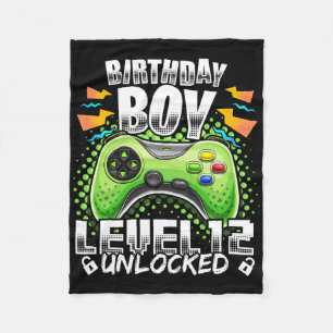Level 12 Unlocked Video Game 12th Birthday Gamer G Fleece Blanket