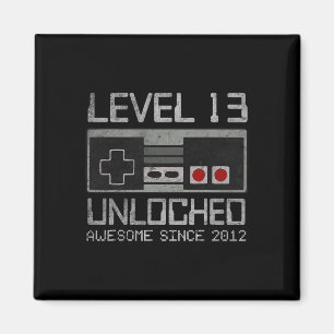 Level 13 Unlocked 13th Birthday 13 Year Old Video  Magnet