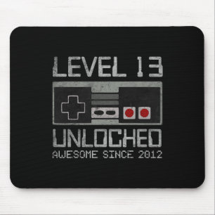 Level 13 Unlocked 13th Birthday 13 Year Old Video  Mouse Pad