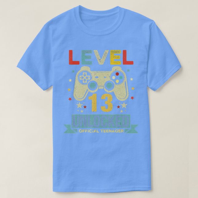 Level 13 Unlocked  13th Video  Birthday Gift  (101 T-Shirt (Design Front)