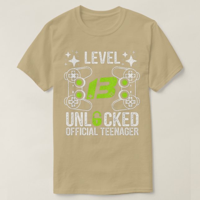 Level 13 Unlocked  13th Video  Birthday Gift  (142 T-Shirt (Design Front)