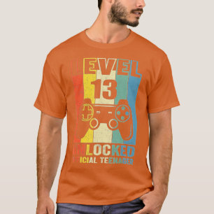 Level 13 Unlocked 13th Video Birthday Gift  (16)  T-Shirt