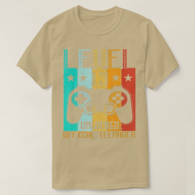 Level 13 Unlocked  13th Video  Birthday Gift  (23) T-Shirt (Design Front)
