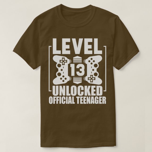 Level 13 Unlocked  13th Video  Birthday Gift  (33) T-Shirt (Design Front)
