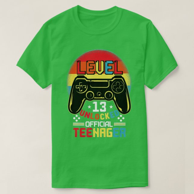 Level 13 Unlocked  13th Video  Birthday Gift  (69) T-Shirt (Design Front)