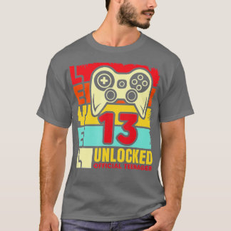 Level 13 Unlocked  13th Video  Birthday Gift  (76) T-Shirt