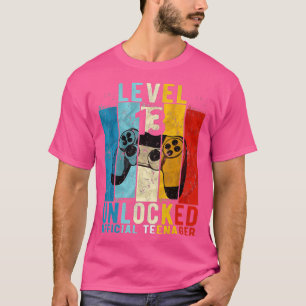 Level 13 Unlocked 13th Video Birthday Gift (7) T-Shirt
