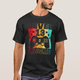 Level 13 Unlocked 13Yr Bday Boys 13Th 13 Years Old T-Shirt