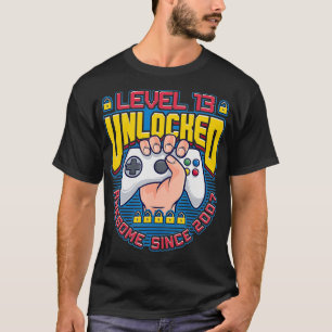 Level 13 Unlocked Awesome 2007 Boys 13th Birthday  T-Shirt