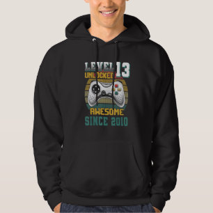 Level 13 Unlocked Awesome 2010 Video Game 13th Bir Hoodie