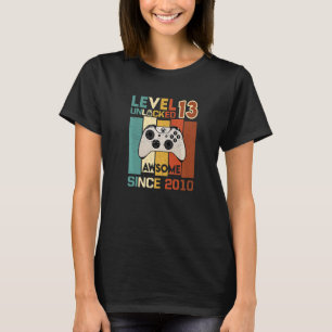 Level 13 Unlocked Awesome 2010 Video Game 13th Bir T-Shirt