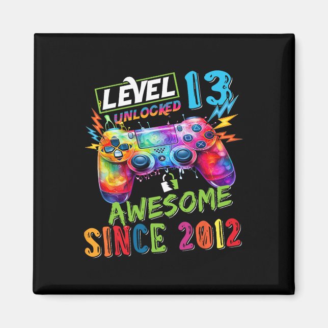 Level 13 Unlocked Awesome 2012 Video Games Birthda Magnet (Front)