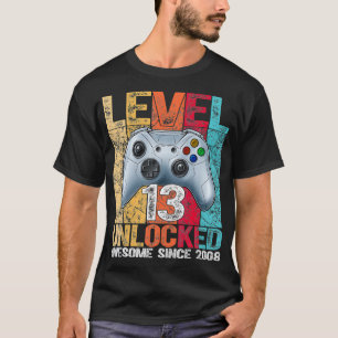 Level 13 Unlocked Awesome Since 2008 13th Birthday T-Shirt